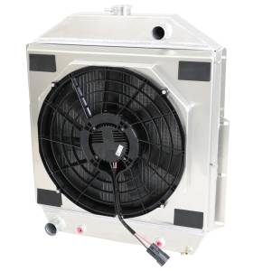 1942-1952 Ford Trucks Aluminum Radiator With Single Brushless Shroud - 98500-208BL300