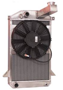 Wizard Cooling Inc - Wizard Cooling - 1953-1962 Triumph TR2/ TR3 Aluminum Radiator with 11" Fan - 99005-101 - Image 1