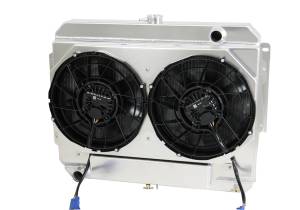 Wizard Cooling - 1966-1969 26", Small Block, Mopar Applications Aluminum Radiator w/ Brushless Fans - 1638-202BLX