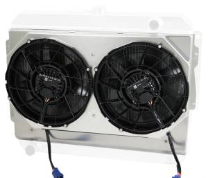 Wizard Cooling - 1966-1969 26" (B/B) Mopar Applications Aluminum Radiator (w/ BRUSHLESS FAN PACKAGE) - 1640-002BL