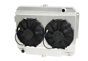 Wizard Cooling - 1966-1969 26" (B/B) Mopar Applications Aluminum Radiator (W/ Brush Fans) - 1640-102PDX