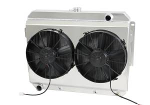 Wizard Cooling - 1966-1969 26" (B/B) Mopar Applications Aluminum Radiator (W/ Brush Fans) - 1640-112PD