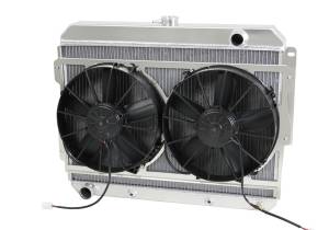 Wizard Cooling - 1966-1969 26" (B/B) Mopar Applications Aluminum Radiator (W/ Brush Fans) - 1640-113PD