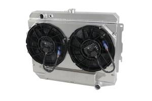 Wizard Cooling Inc - Wizard Cooling - 1970-1973 26" S/B Mopar Applications Aluminum Radiator (w/ Brushless Fan, Shroud, And Expansion Tank) - 374-102BLX - Image 1