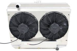 Wizard Cooling - 1970-1973 26" S/B Mopar Applications Aluminum Radiator (w/ LOW PROFILE Fan, Shroud, And Expansion Tank) - 374-102LPX