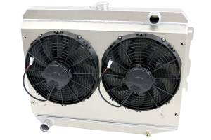 Wizard Cooling Inc - Wizard Cooling - 1970-73 26" B/B Mopar Applications Aluminum Radiator (w/ Standard Brush Style Fans) - 375-102HP - Image 1