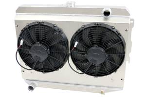 1970-73 26" B/B Mopar Applications Aluminum Radiator (w/ Standard Brush Style Fans) - 375-102MD