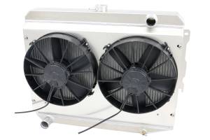 1970-73 26" B/B Mopar Applications Aluminum Radiator (w/ Standard Brush Style Fans) - 375-102PD