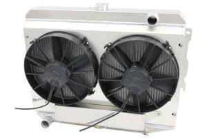 1970-73 26" B/B Mopar Applications Aluminum Radiator (w/ Standard Brush Style Fans) - 375-102PDX