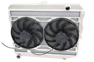 1970-73 26" B/B Mopar Applications Aluminum Radiator (w/ Standard Brush Style Fans) - 375-103HP