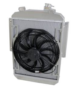 1936 Plymouth Street Rod Aluminum Radiator (Standard BRUSH FAN OPTIONS) - 92002-211MD-PUSHER