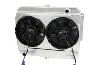 Wizard Cooling - 1966-1969 26" (B/B) Mopar Applications Aluminum Radiator (w/ BRUSHLESS FAN PACKAGE) - 1640-102BLX