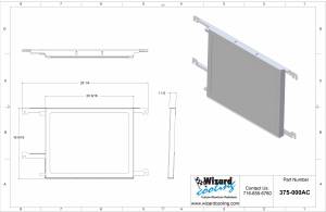 Wizard Cooling Inc - 1970-73 26" Mopar Applications AC CONDENSER - 375-000AC - Image 2