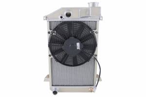 Wizard Cooling Inc - 1953-1962 Triumph TR2/ TR3 Aluminum Radiator with 11" Fan (Electrical Kit Included) - 99005-101LP - Image 2