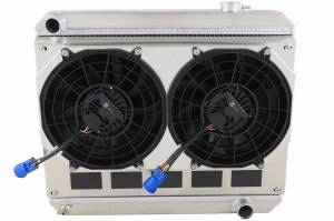 Wizard Cooling Inc - Wizard Cooling - 1963-1966 Chevrolet Trucks Aluminum Radiator With Dual Brushless Fan Shroud - 284-102BL - Image 2