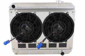 Wizard Cooling Inc - Wizard Cooling - 1963-1966 Chevrolet Trucks Aluminum Radiator With Dual Brushless Fan Shroud - 284-112BL - Image 2