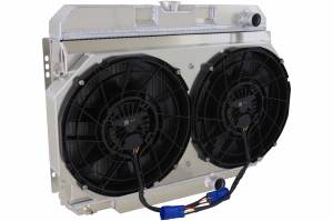 1967-1970 Ford Mustang (SB) Aluminum Radiator (w/ BRUSHLESS FANS) - 338-102BL