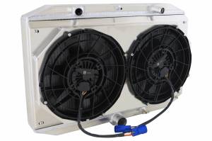 Wizard Cooling Inc - Wizard Cooling - 1971-1974 Jaguar XKE (5.3L), E-Type Aluminum Radiator With Spal Brushless Fan Shroud - 99074-102BL - Image 1