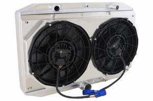 Wizard Cooling - 1971-1974 Jaguar XKE (5.3L), E-Type Aluminum Radiator With Spal Brushless Fan Shroud - 99074-212BL