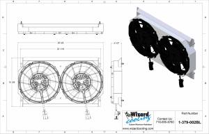 Wizard Cooling Inc - 1967-1970 Ford Mustang (SB) Aluminum Radiator (w/ BRUSHLESS FANS) - 338-102BL - Image 13