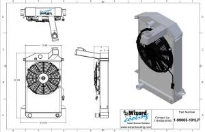 Wizard Cooling Inc - 1953-1962 Triumph TR2/ TR3 Aluminum Radiator with 11" Fan (Electrical Kit Included) - 99005-101LP - Image 6