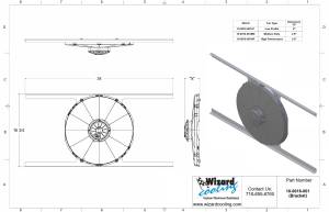 Universal Bracket Mounted 16" (Brush Style) Fan - Low Profile (2" Thick) - 10-0016-001LP - Image 2