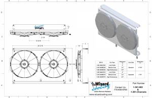 Wizard Cooling Inc - 28.25" Wide Aluminum Shroud w/ Standard LOW PROFILE Brush Style Fan - 361-002LP225 - Image 6