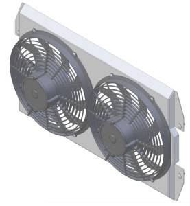 Wizard Cooling Inc - 1976-1986 Jeep CJ SHROUD (DOWN FLOW) mounted HIGH PERFORMANCE Brush Style Fans - 583-002HP - Image 1