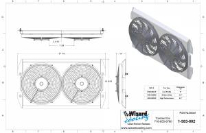 Wizard Cooling Inc - 1976-1986 Jeep CJ SHROUD (DOWN FLOW) mounted HIGH PERFORMANCE Brush Style Fans - 583-002HP - Image 3