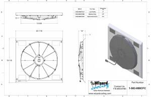 Wizard Cooling Inc - 1976-1986 Jeep CJ SHROUD (CROSSFLOW) mounted MEDIUM DUTY Brush Style Fans - 583-008CFCMD - Image 3