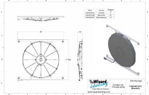 Wizard Cooling Inc - 1976-1986 Jeep CJ BRACKET (CROSSFLOW) mounted LOW PROFILE Brush Style Fan - 583-001CFCLP - Image 3