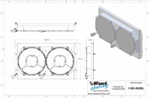 Wizard Cooling Inc - 1976-1986 Jeep CJ SHROUD (DOWN FLOW) mount DUAL BRUSHLESS Fans - 583-002BL - Image 3