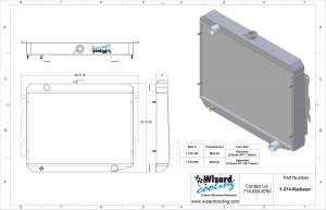 Wizard Cooling Inc - Wizard Cooling - 1970-1973 26" S/B Mopar Applications Aluminum Radiator - 374-100 - Image 3