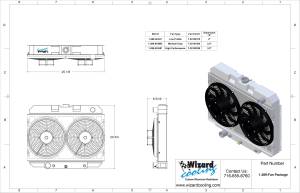 Wizard Cooling Inc - 1967-1970 Ford Mustang (BRACKET w/ LOW PROFILE FANS) - 379-003LP- 2.0" Thick - Image 4