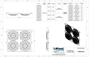 Wizard Cooling Inc - 1953-1956 Ford Trucks (BRACKET w/ QUAD LOW PROFILE FANS) - 98502-004LP - Image 2