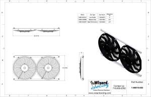 Wizard Cooling Inc - 1957-1959 Ford Fairlane (BRACKET w/ HIGH PERFORMANCE FANS) - 98515-003HP - Image 2