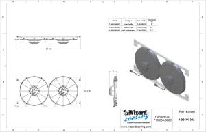 Wizard Cooling Inc - 1965 Ford Truck (BRACKET w/ MEDIUM DUTY FANS) - 98511-003MD - Image 2