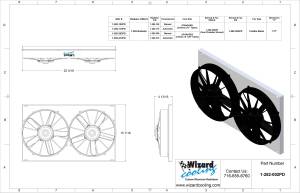 Wizard Cooling Inc - 1964-1965 Chevelle/ Malibu/ Monte Carlo/ El Camino (SHROUD w/ PADDLE BLADE FANS) - 282-002PD - Image 2