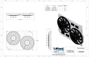 Wizard Cooling Inc - 1958-60 Ford Thunderbird (SHROUD w/ HIGH PERFORMANCE Fans) - 1626-002HP - Image 2