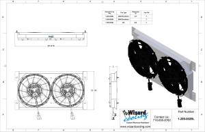 Wizard Cooling Inc - 1964-1967 Bel Air/ Impala/ Chevelle/ Malibu/Monte Carlo/ El Camino (SHROUD w/ BRUSHLESS FANS) - 289-002BL - Image 5