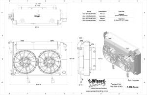 Wizard Cooling Inc - Wizard Cooling - 26.25" Various GM Applications Aluminum Radiator (LS SWAP, BRUSHLESS Fan Options) - 562-202LSBLACINXX - Image 2