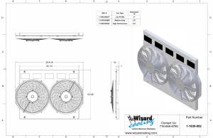 Wizard Cooling Inc - 1961.5- 1963 Ford Thunderbird (SHROUD w/ HIGH PERFORMANCE FANS) - 1630-002HP - Image 2