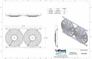 Wizard Cooling Inc - 1959-1960 Chevrolet Bel Air/ Impala (15.5" Core) BRACKET w/ LOW PROFILE FANS - 281-003LP - Image 2