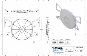 Wizard Cooling Inc - 1974-1978 Ford Mustang II (BRACKET w/ HIGH PERFORMANCE FAN) - 514-001HP - Image 3