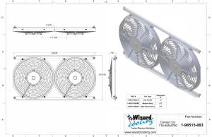 Wizard Cooling Inc - 1957-1959 Ford Fairlane (BRACKET w/ HIGH PERFORMANCE FANS) - 98515-003HP - Image 2