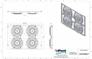 Wizard Cooling Inc - 1966-1979 Ford F Series/ 1978-79 Bronco (BRACKET w/ QUAD LOW PROFILE Fans) - 433-004LP - Image 2