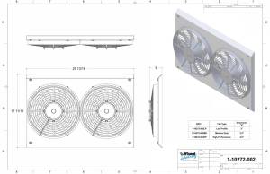 Wizard Cooling Inc - 1961-63 Chevrolet Bel Air/Impala (283 w/AC & 17.75" Tall Core) Shroud w/ Low Profile Fans - 10272-002LP - Image 2