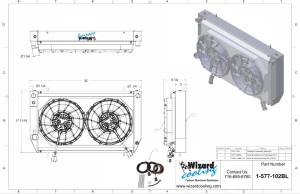 Wizard Cooling Inc - 1972-1996 Jaguar XJS (V12) Aluminum Radiator w/ Fans (INCLUDES WIRING KIT) - 577-102BL - Image 2