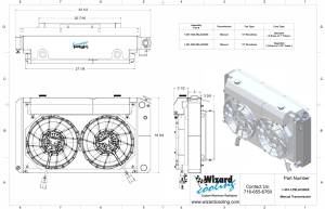 Wizard Cooling Inc - 28.25" Various GM Applications Aluminum Radiator (SUPERCHARGED LT SWAP, BRUSHLESS) - 361-202LTBLXXINAC - Image 2