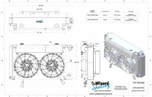 Wizard Cooling Inc - 1967-1972 Chevy Truck Aluminum Radiator (SUPERCHARGED LT SWAP, BRUSHLESS) - 366-202LTBLXXINAC - Image 2